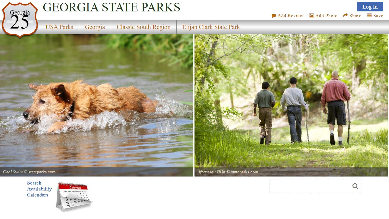 Elijah Clark State Park, a Georgia State Park located near Augusta